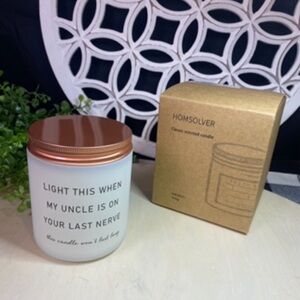 Funny Saying On Candle About Your Uncle-Brand New in‎ Box